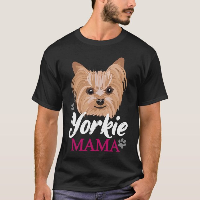 Yorkie Mama Mama Mother Niedlich Yorkshire Terrier T-Shirt (Vorderseite)