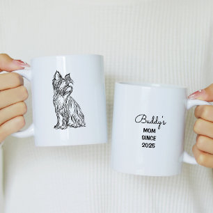 Yorkie Mama seit 20xx w Yorkie Sketch Zweifarbige Tasse