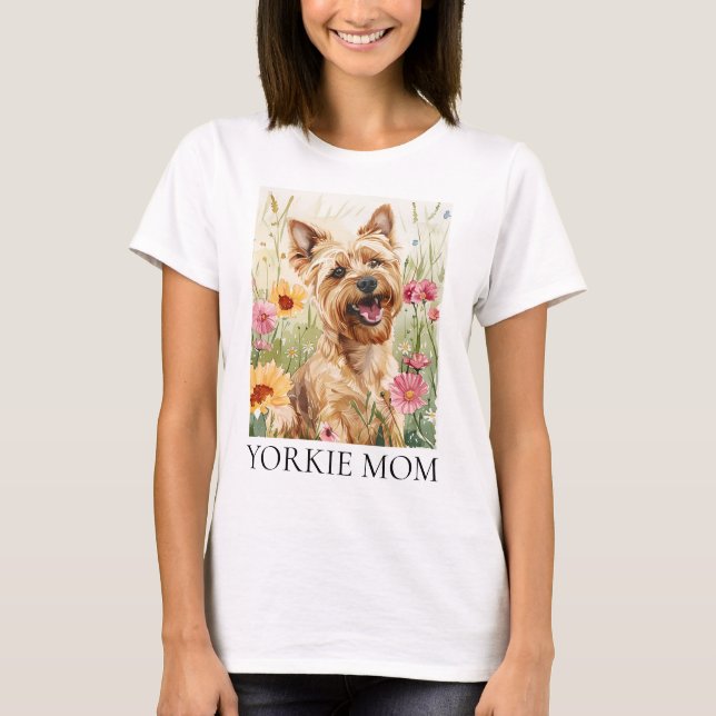 Yorkie Mama Shirt - Watercolor Dog Gift T-Shirt (Vorderseite)