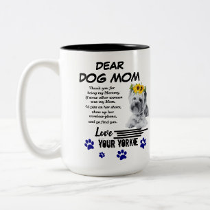 Yorkie Mama Spacial Gedicht Zweifarbige Tasse