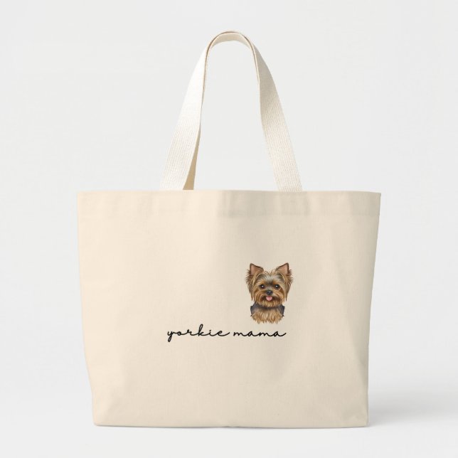 Yorkie Mama Tote Bag Jumbo Stoffbeutel (Vorne)