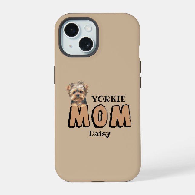 Yorkie Mama Yorkshire Terrier Lover Individuelle N iPhone 15 Hülle (Rückseite)