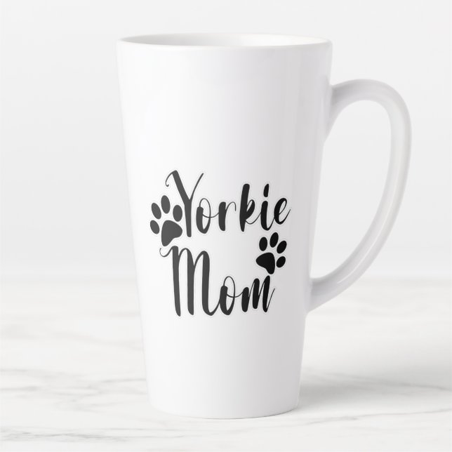 Yorkie Mama Yorkshire Terrier Pawprints Graphics Milchtasse (Rechts)