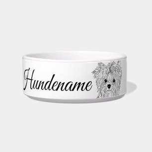 Yorkie Minimalist Line Art personalized food bowl Napf