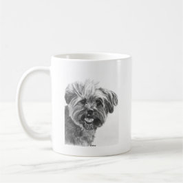 Yorkie Mischungs-Holzkohlen-Zeichnen Kaffeetasse