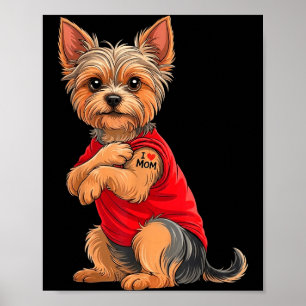 Yorkie mit tätowiertem Yorkshire Terrier Liebe Poster