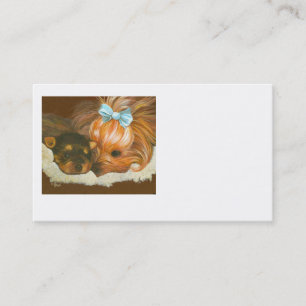 Yorkie mit Welpe Business Card Visitenkarte