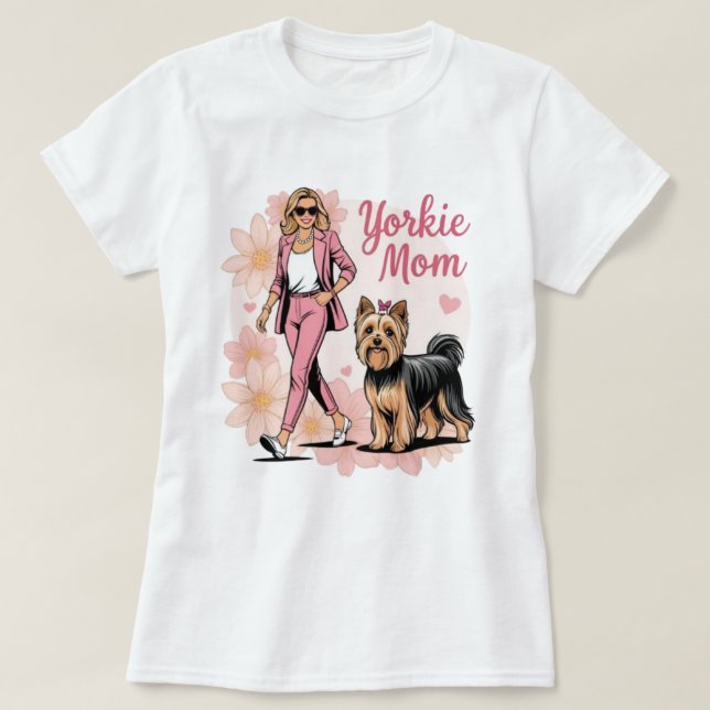 Yorkie mom T-Shirt (Design vorne)