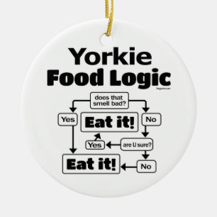 Yorkie Nahrungsmittel-Logik Keramik Ornament