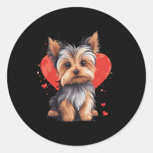 Yorkie Owner Mama Vater Yorkshire Terrier Dog Love Runder Aufkleber