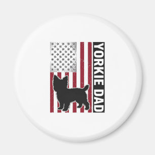Yorkie Papa Patriotisches Vintage-Gravur-Hunde-Shi Magnet