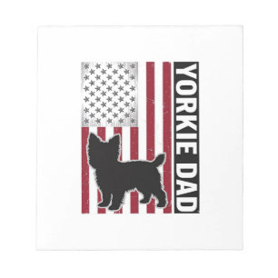 Yorkie Papa Patriotisches Vintage-Gravur-Hunde-Shi Notizblock