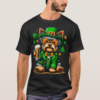 Yorkie Patricks Day Outfit für Lover Dog T-Shirt