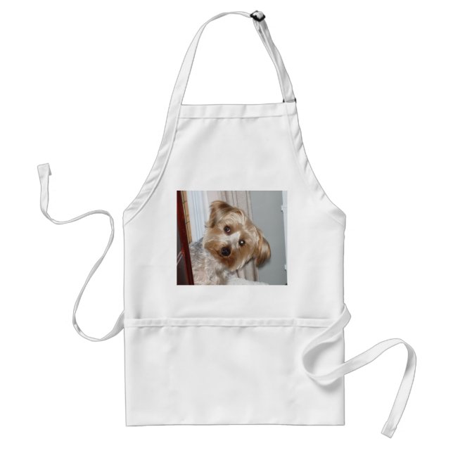 Yorkie Peeking um die Ecke Schürze (Vorne)