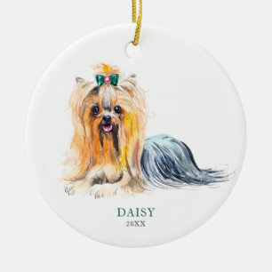 Yorkie Personalisiert Dog Pet Custom Keramik Ornament