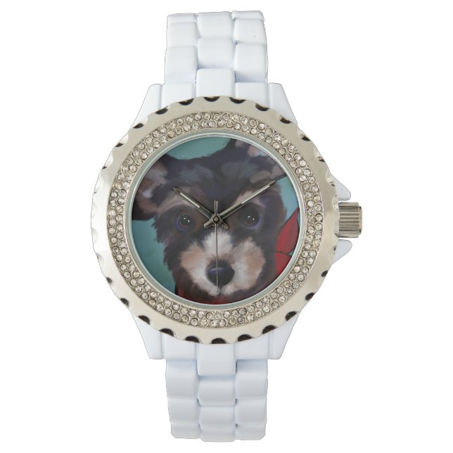 Yorkie Poo Armbanduhr (Vorderseite)