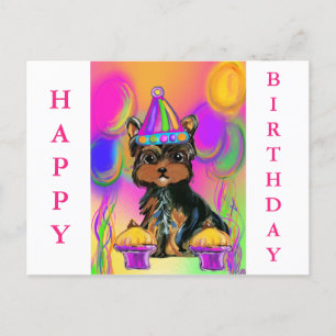 Yorkie Poo Birthday Feiertagspostkarte