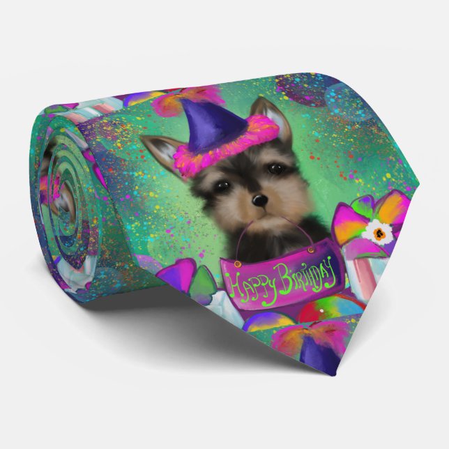 YORKIE POO BIRTHDAY KRAWATTE (Gerollt)
