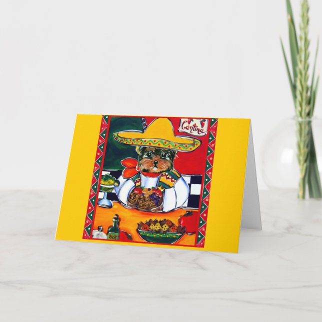 Yorkie Poo Cinco de Mayo Karte (Vorderseite)