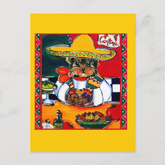 Yorkie Poo Cinco de Mayo Postkarte (Vorderseite)