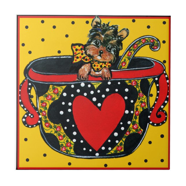 Yorkie Poo Fliese (Vorderseite)