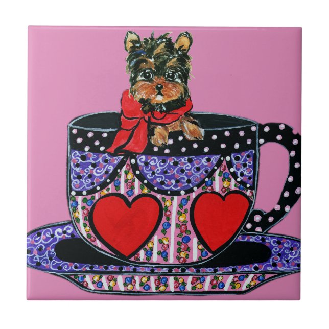 Yorkie Poo Fliese (Vorderseite)