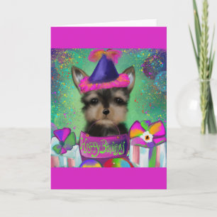 YORKIE POO GEBURTSTAG    KARTE