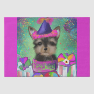 YORKIE POO GEBURTSTAG SEIDENPAPIER