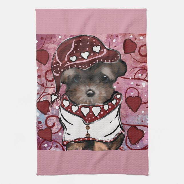 Yorkie Poo Geschirrtuch (Vertikal)