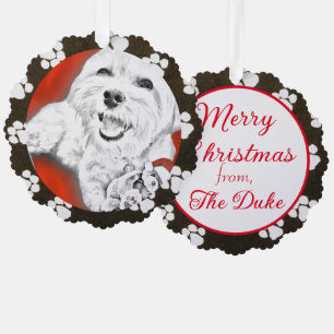 Yorkie Poo Gift Tag Ornament Karte