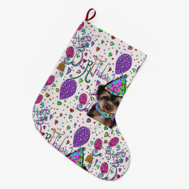 Yorkie Poo Großer Weihnachtsstrumpf