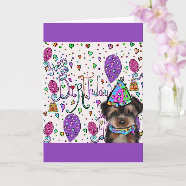 Yorkie Poo Karte (Orchidee)