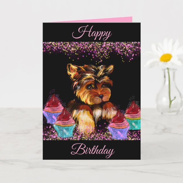 Yorkie Poo Karte (Kleine Pflanze)