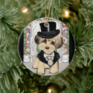 YORKIE POO KERAMIK ORNAMENT