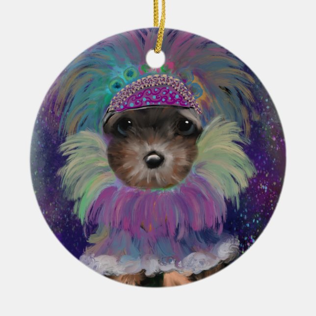 Yorkie Poo Keramik Ornament (Vorne)