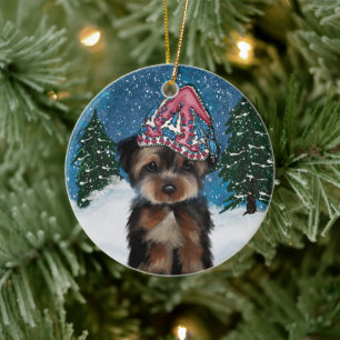 YORKIE POO KERAMIK ORNAMENT