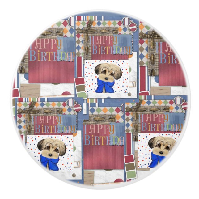 YORKIE POO KERAMIKKNAUF (Vorderseite)