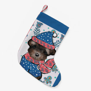 Yorkie Poo  Kleiner Weihnachtsstrumpf