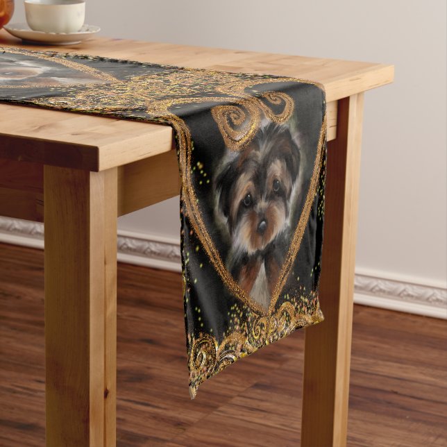Yorkie Poo Kurzer Tischläufer (Beispiel)