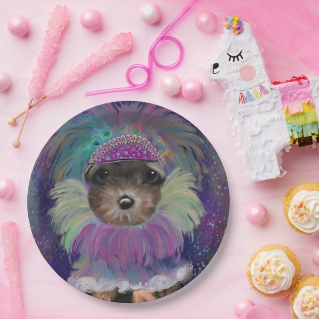 Yorkie Poo Pappteller (Party)