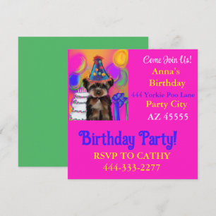 Yorkie Poo Party Einladung