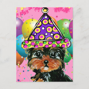 Yorkie Poo Partyhund Einladungspostkarte
