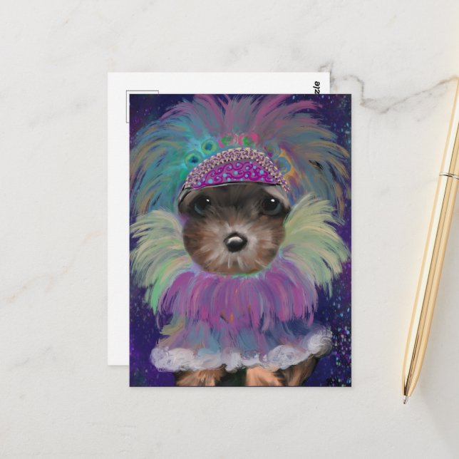 Yorkie Poo Postkarte (Vorderseite/Rückseite Beispiel)