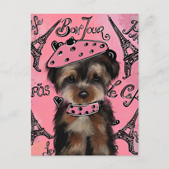 YORKIE POO POSTKARTE (Vorderseite)