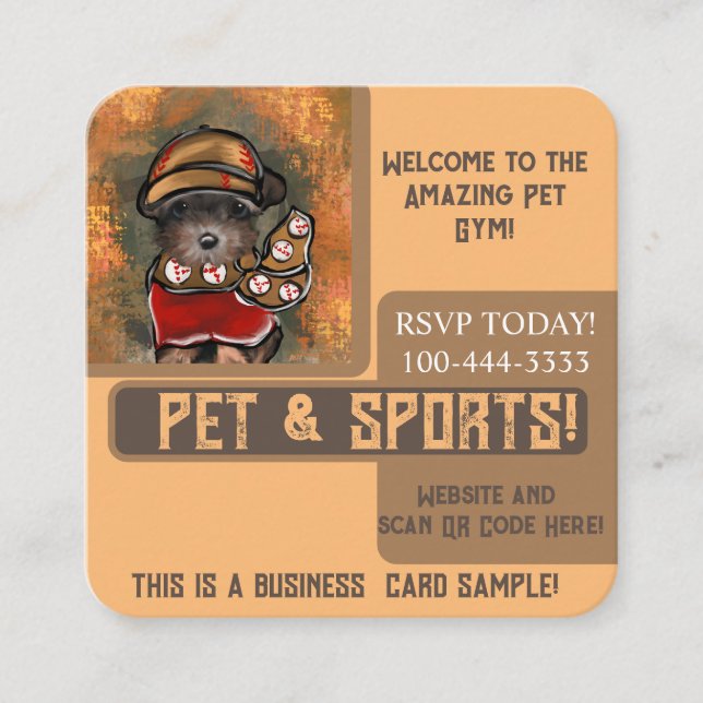 Yorkie Poo Quadratische Visitenkarte (Vorderseite)