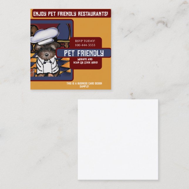 Yorkie Poo Quadratische Visitenkarte (Vorne/Hinten)