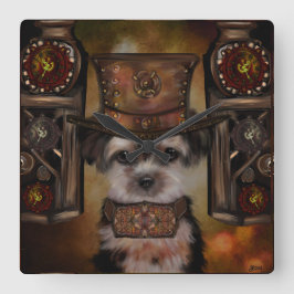 Yorkie Poo Quadratische Wanduhr
