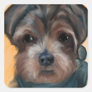 YORKIE POO QUADRATISCHER AUFKLEBER