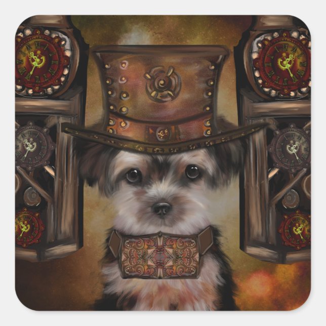 Yorkie Poo Quadratischer Aufkleber (Vorderseite)