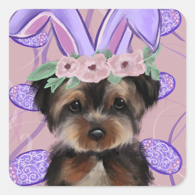 Yorkie Poo Quadratischer Aufkleber (Vorderseite)